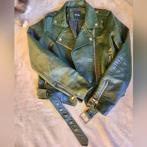 Me Jane, green biker jacket. Small